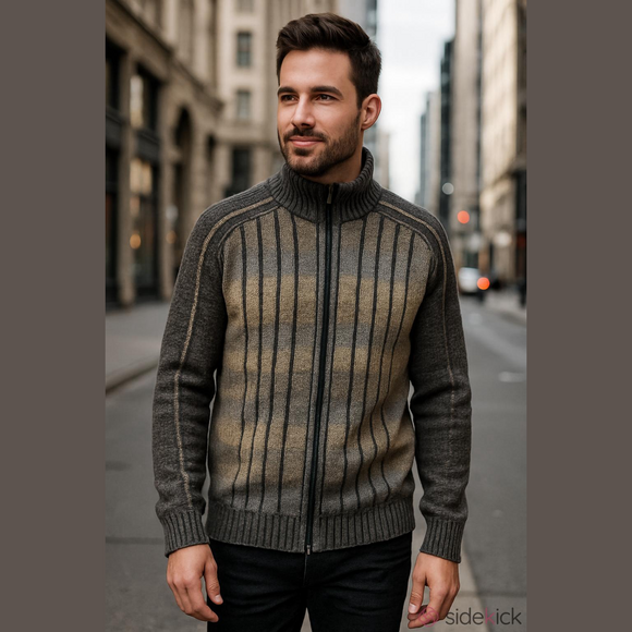 lorenzoni Other - Montechiaro Lorenzoni Men's Sweater Jacket, Zipper, Large Made In Italy Vintage